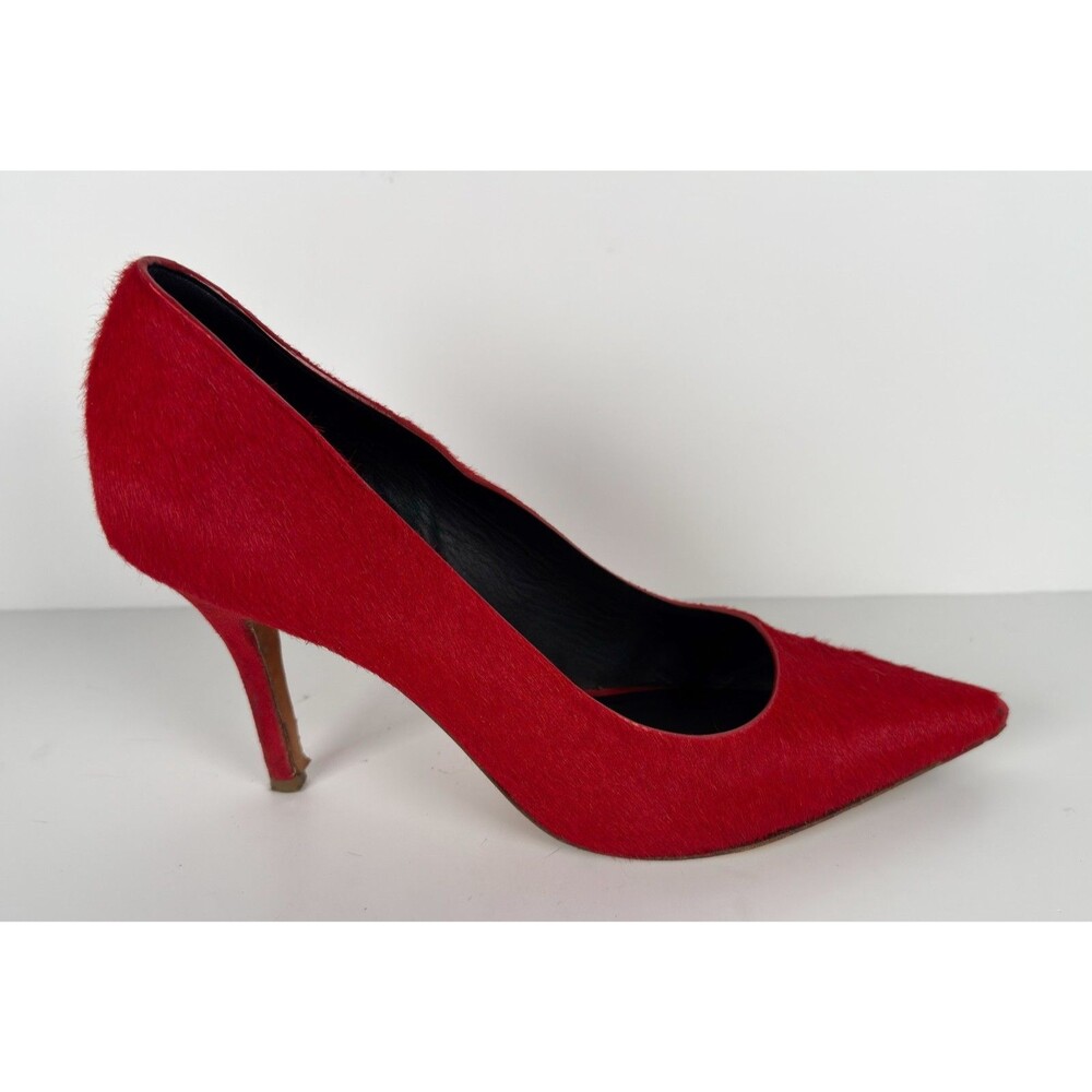 Celine Paris Women's Red Pony Hair Fur Pointed Toe Pumps EU 39.5 US 9.5 $720 - Picture 5 of 13